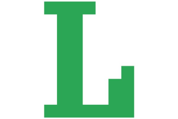 Simplistic Green Letter 'L' on a White Background