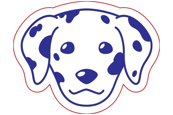 A Cute Blue and White Dog Sticker