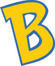 Vibrant Yellow Letter B with a Blue Outline