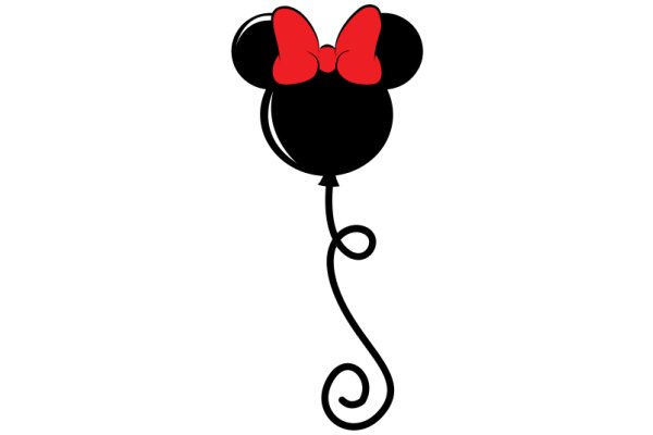 A Whimsical Illustration of a Minimalist Mickey Mouse Balloon