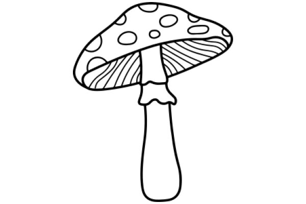 A Simple Line Drawing of a Mushroom