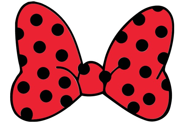 Vivid Red Ladybug with Black Dots and Bowtie