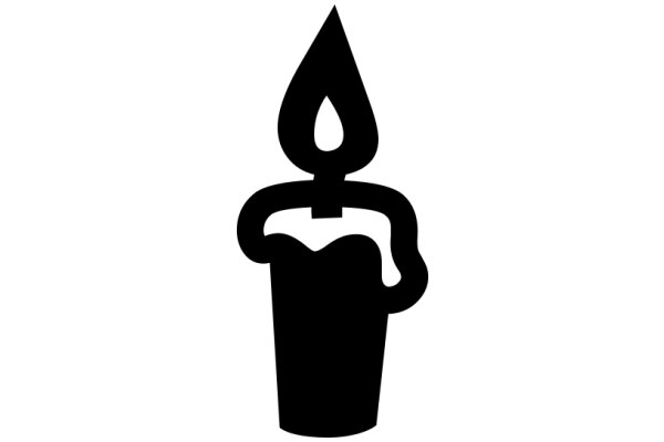 A Simple Illustration of a Candle and Candle Holder