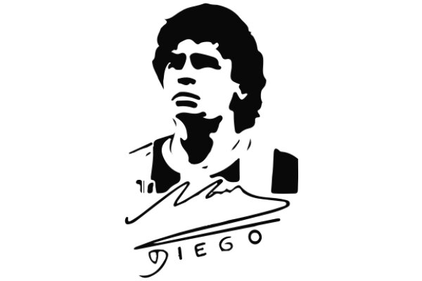 A Silhouette of a Man with a Signature, Emphasizing the Name 'Diego'.