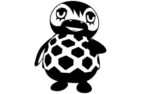 Stylized Character with Soccer Ball Pattern