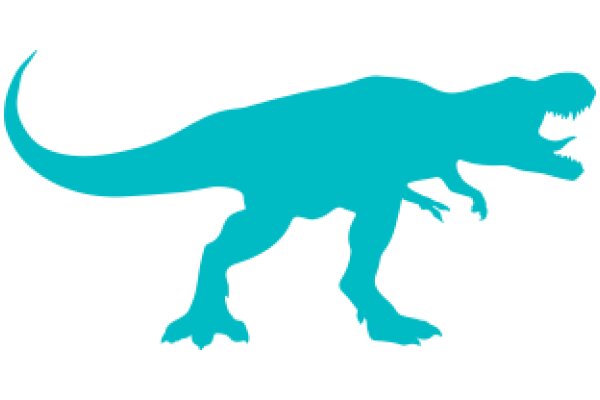 Vivid Blue T-Rex Silhouette