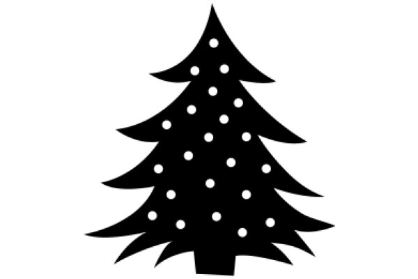 Simplistic Christmas Tree Icon with Dotted Decorations