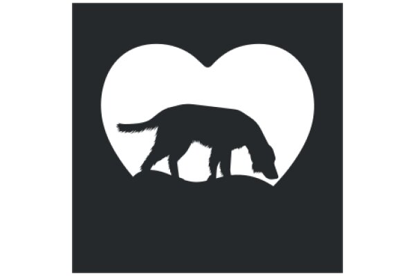 Silhouette of a Wolf in a Heart Shape