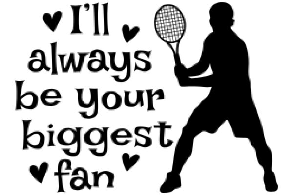 A Silhouette of a Tennis Player with a Heartfelt Message