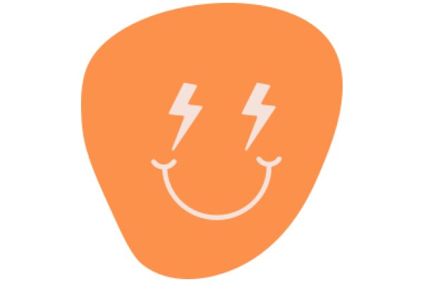 A Smiling Orange Icon with a Lightning Bolt