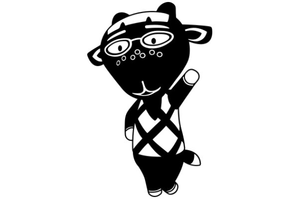 A Stylish Cartoon Character: A Black Sheep with a Unique Style