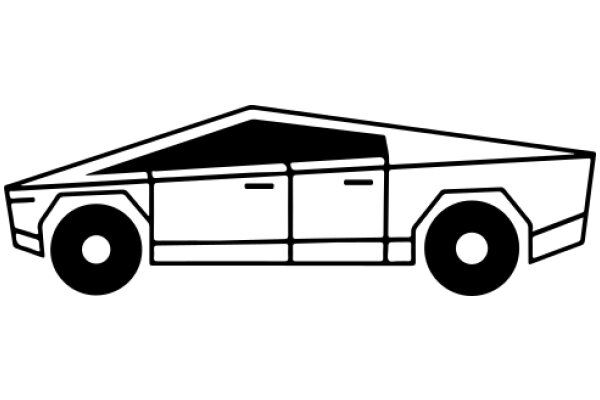 Simplistic Line Drawing of a Car