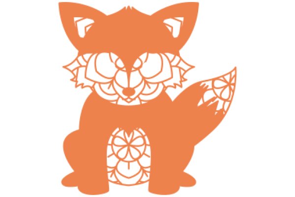 Stylized Orange Fox with Intricate Patterns