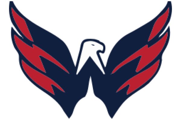 Stylized Logo of a Bird with Red and Blue Feathers