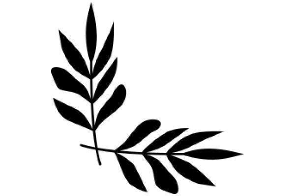 Simplistic Art: A Stylized Leaf Silhouette