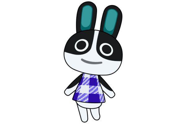 A Friendly Bunny Character in a Blue and White Checkered Shirt