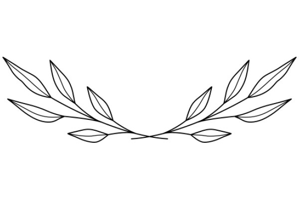 Simplistic Line Art of a Laurel Wreath