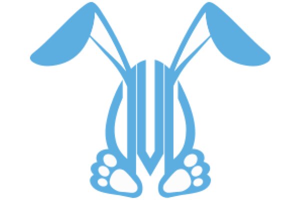 Stylized Blue Easter Bunny Logo