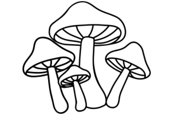 A Playful Illustration of Three Mushrooms