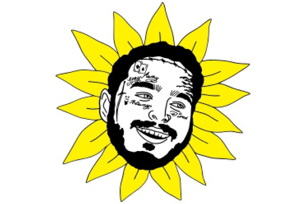 Sunflower with a Tattooed Face