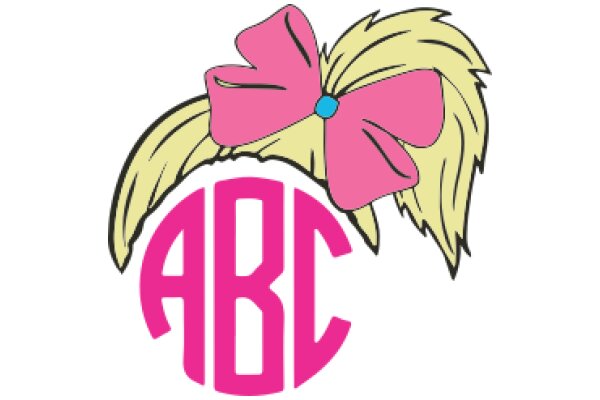 Stylized Logo with Pink Bow and 'ABC' Text