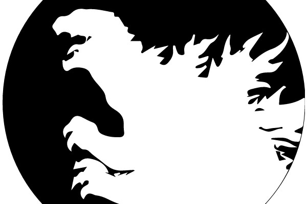 The Silhouette of a Roaring Lion