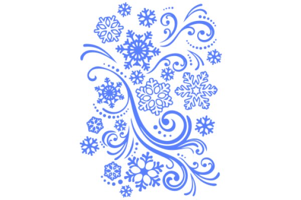 Stylized Blue Snowflake Pattern