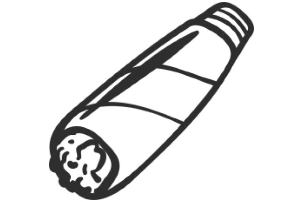 A Simple Line Drawing of a Rolled Up Item