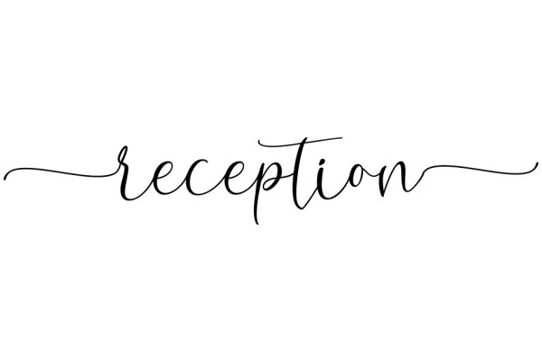 Stylized Text Art: The Word 'Reception' in a Curved, Handwritten Font