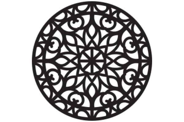 Intricate Black Decorative Pattern on a White Background