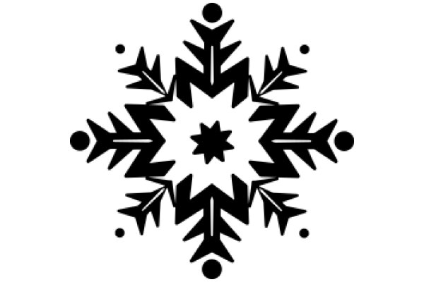 Stylized Snowflake Pattern with Abstract Design Elements