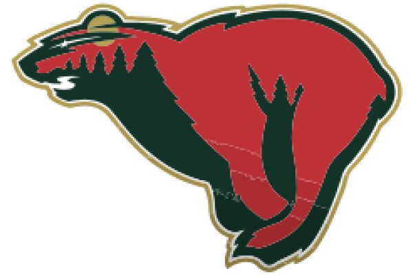 Vivid Red and Green Bear Logo