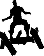 Silhouette of a Skateboarder in Action