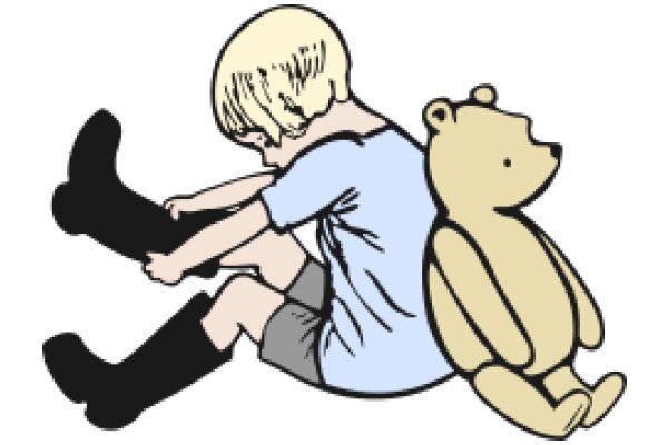 A Playful Scene of a Child and a Stuffed Bear