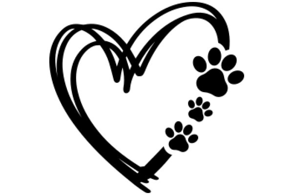 Illustration of a Heart with a Paw Print