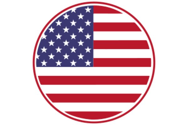 United States Flag Icon with Red Circle