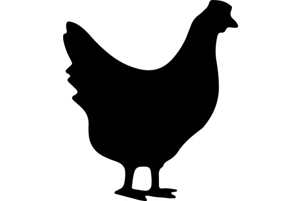 A Silhouette of a Rooster against a White Background