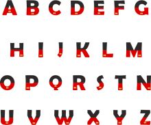 Alphabet of Red and Black Symbols