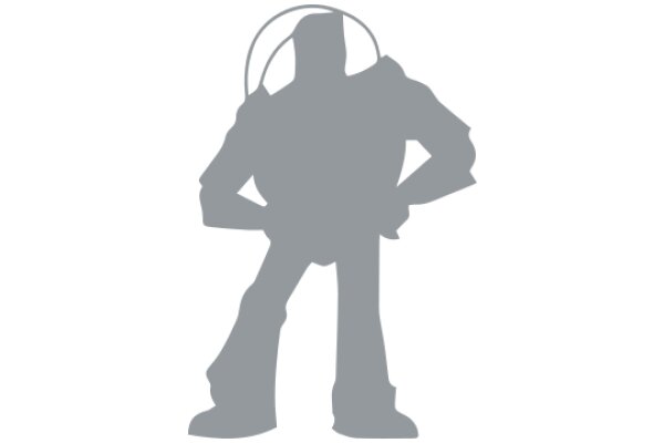 Silhouette of a Robot with a Headset