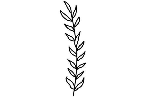 Simplistic Line Drawing of a Plant