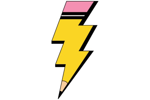 Vibrant Logo: A Stylized Pencil with a Yellow Lightning Bolt