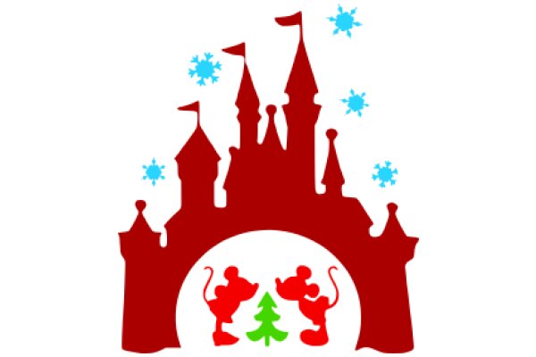 Festive Christmas Castle Illustration