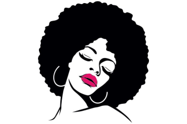 Stylized Portrait of a Woman with a Pink Lipstick