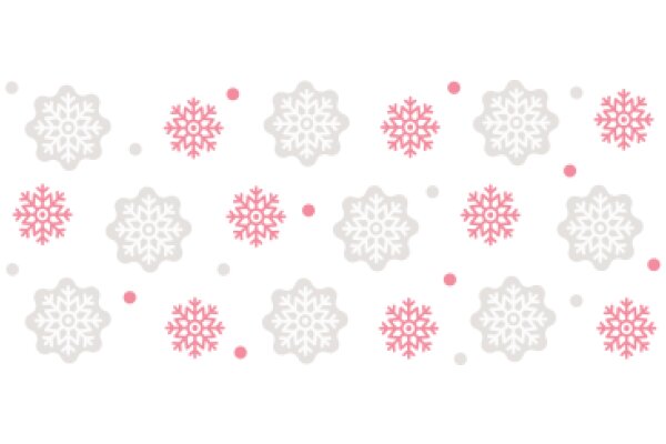 A Festive Pattern of Snowflakes and Dots