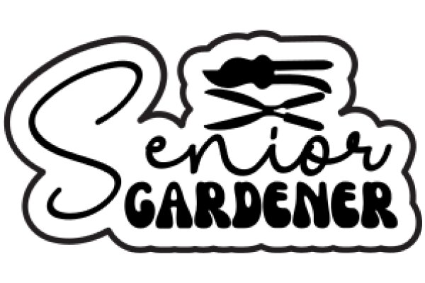 Stylized Logo for 'Senior Gardener' with a playful, hand-drawn aesthetic.