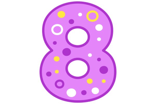 Vibrant Purple Donut with Yellow Dots and a Hole in the Center