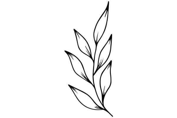 Stylized Artwork of a Plant with Curved Leaves