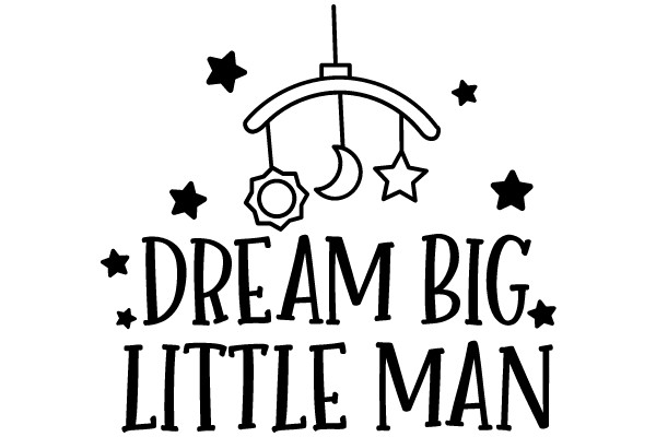 Dream Big, Little Man: A Whimsical Illustration of a Moon and Star-Themed Mobile