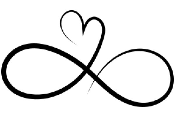 Elegant Black Infinity Symbol with a Heart Inside