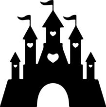 Silhouette of a Castle with Heart-Shaped Towers